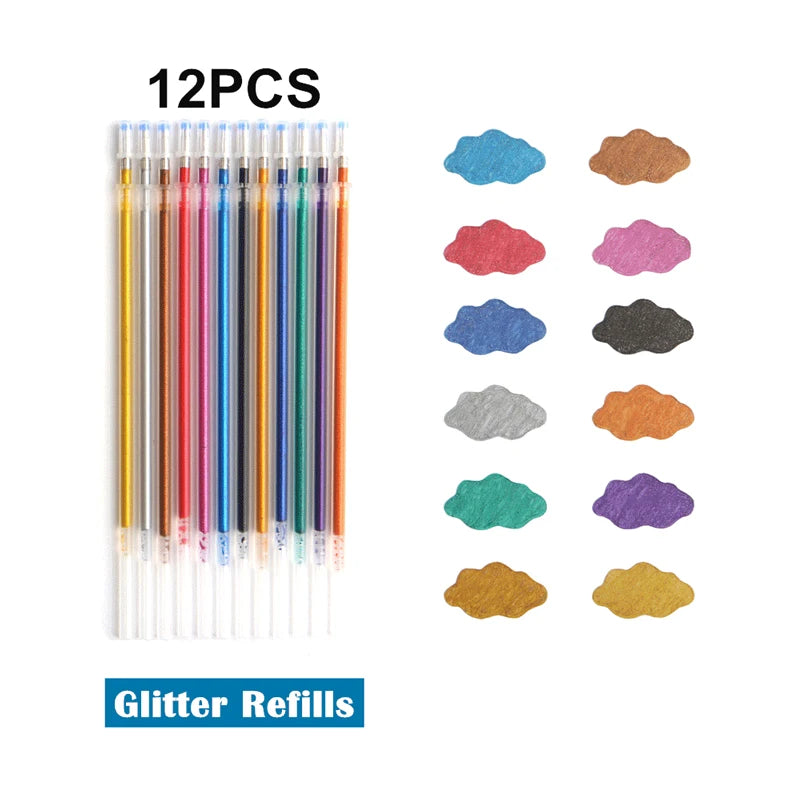 Glitter Gel Pens Set – 48 Colors for Art & School