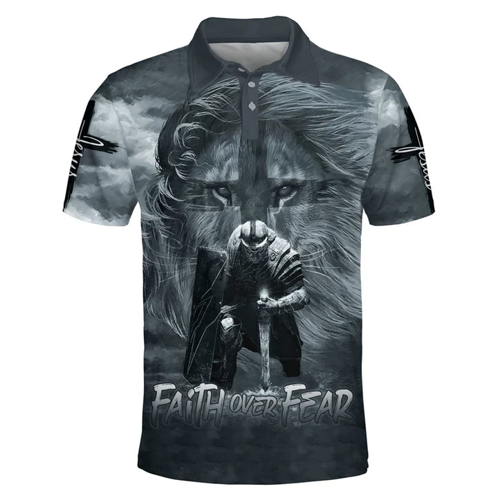 Printed polo shirts for men product image with 3D graphic design
