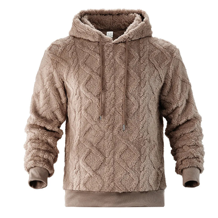 Jacquard Hoodie for Men with Velvet Texture and Pattern