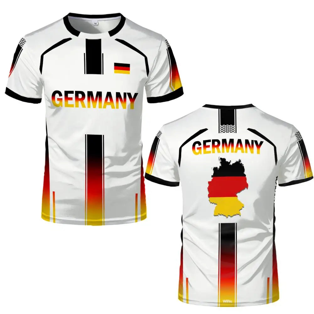 Printed sports fan T-shirt with polyester broadcloth construction