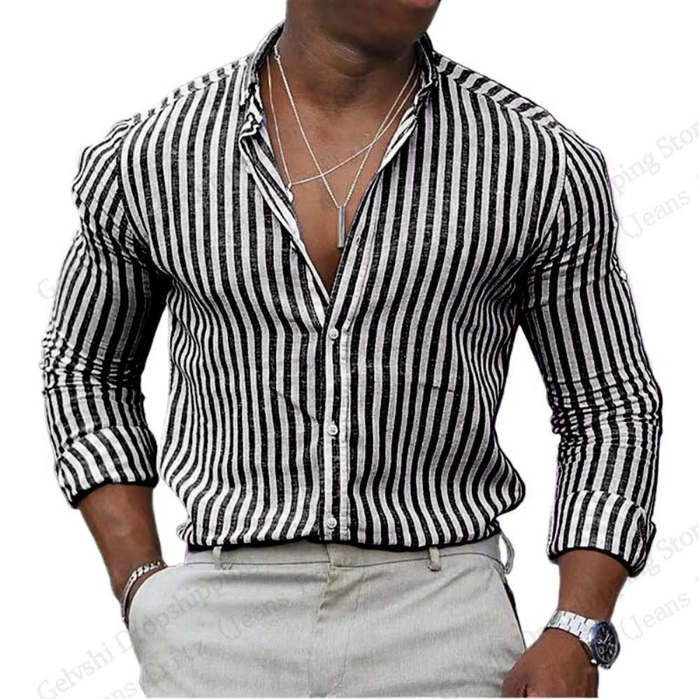 folded mens satin striped shirts color options display