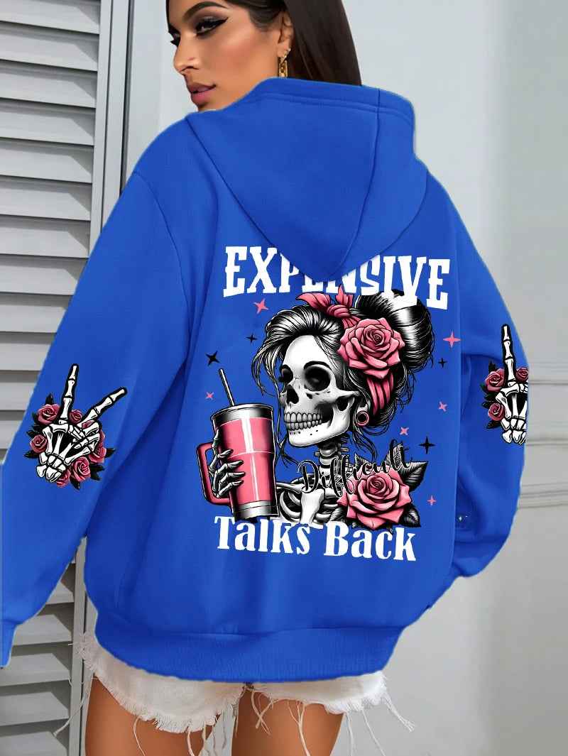 women's pullover hoodie funny graphic print full sleeve autumn sportswear 