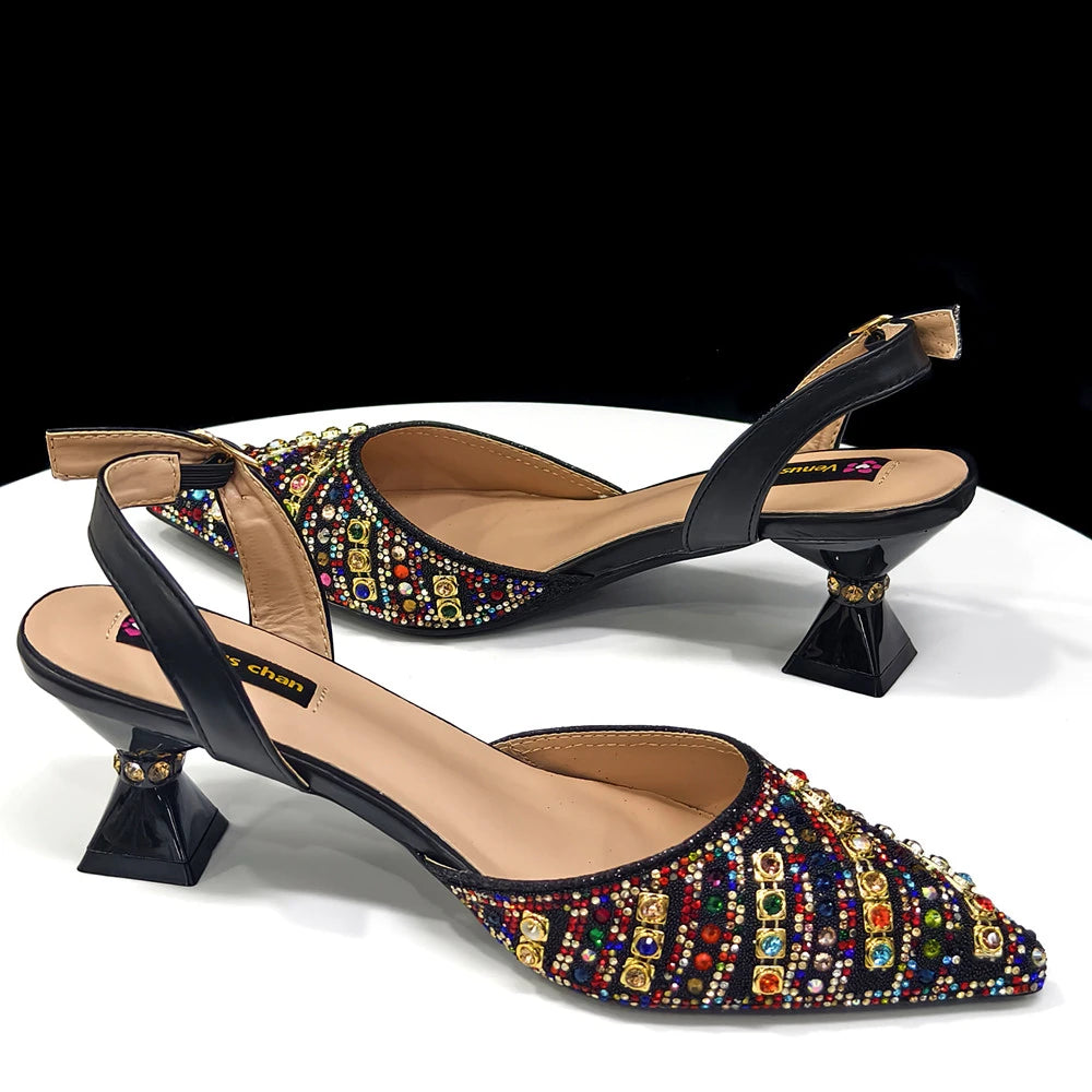 Fuchsia Rhinestone Heels & Bag Set – Party Ready Bling