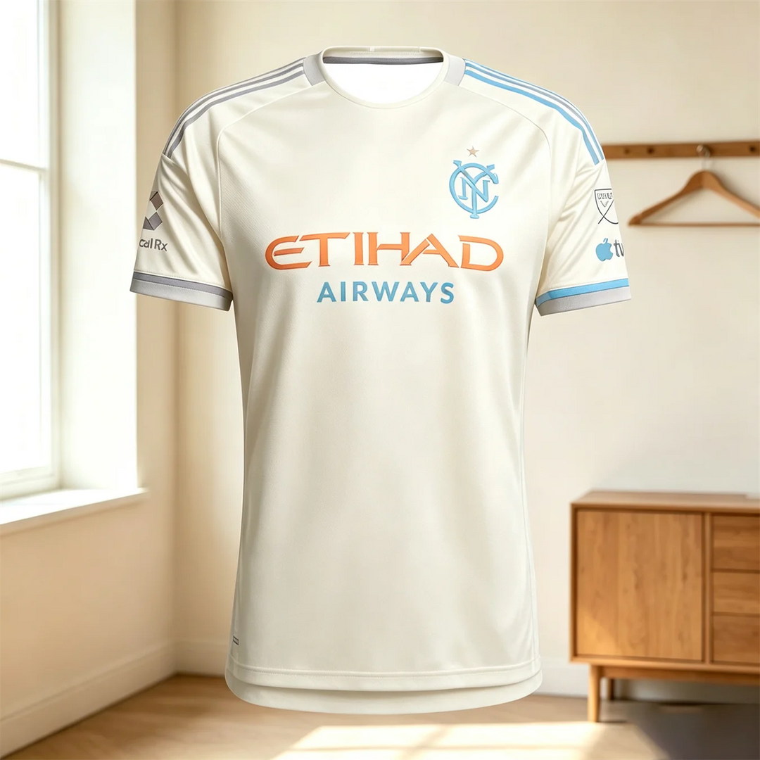 Round-neck polyester fan tee with lightweight listed feature