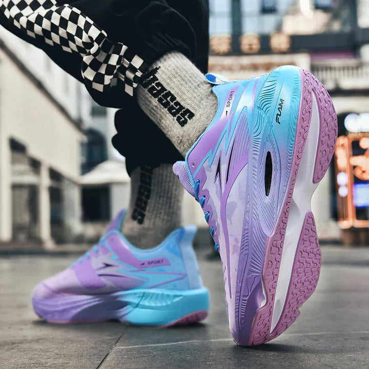 walking basketball shoes full pair front angle neutral background