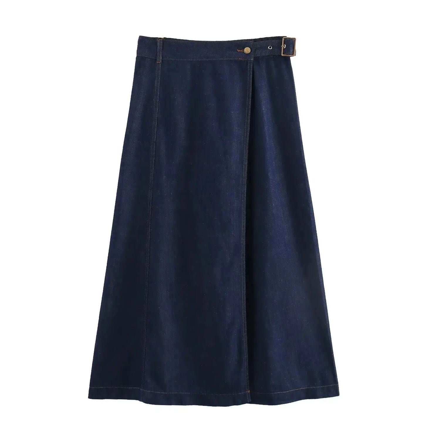 High Waist Denim Skirt Women – French Minimalist