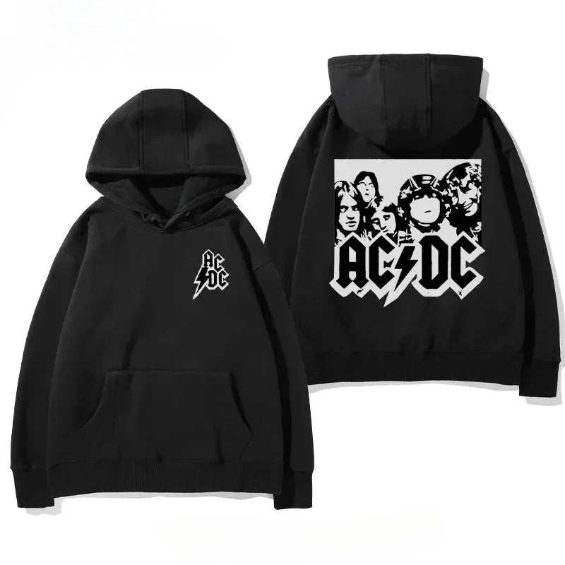 AC/DC hoodie men hood detail soft knit fabric winter comfort