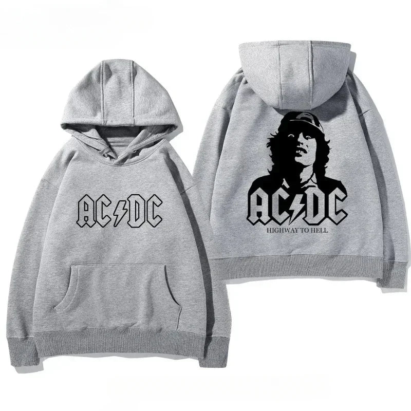 Men's AC/DC Retro Fleece Hoodie for Autumn Winter