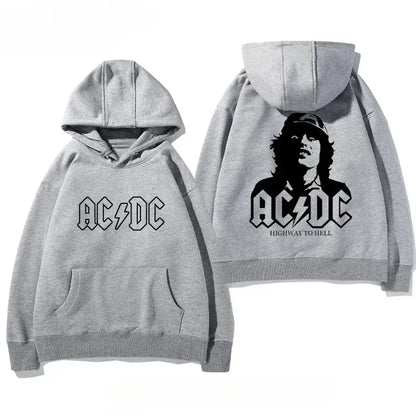 Men's AC/DC Retro Fleece Hoodie for Autumn Winter