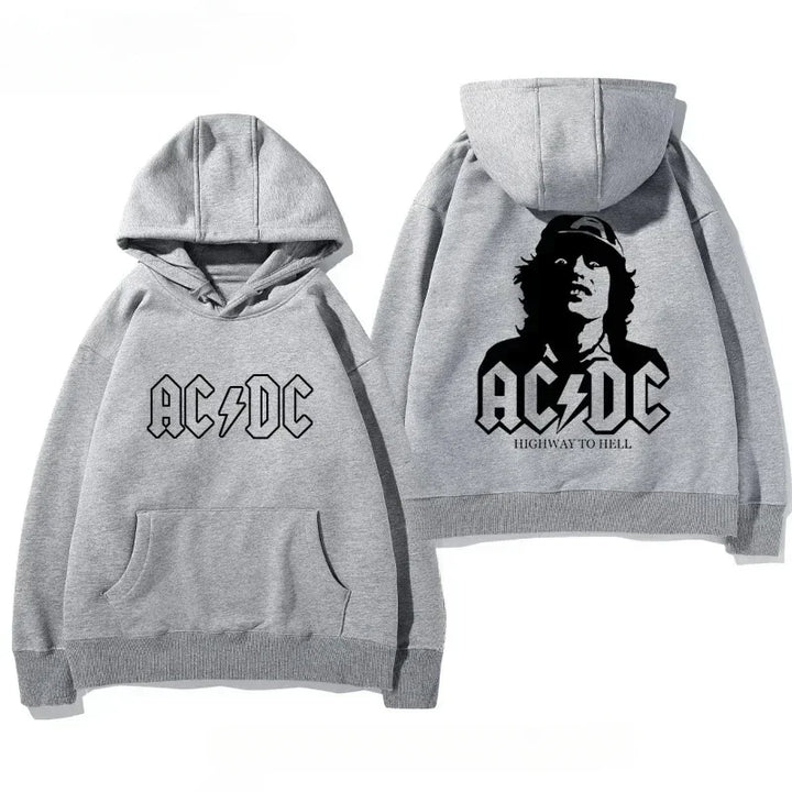 Men's AC/DC Retro Fleece Hoodie for Autumn Winter