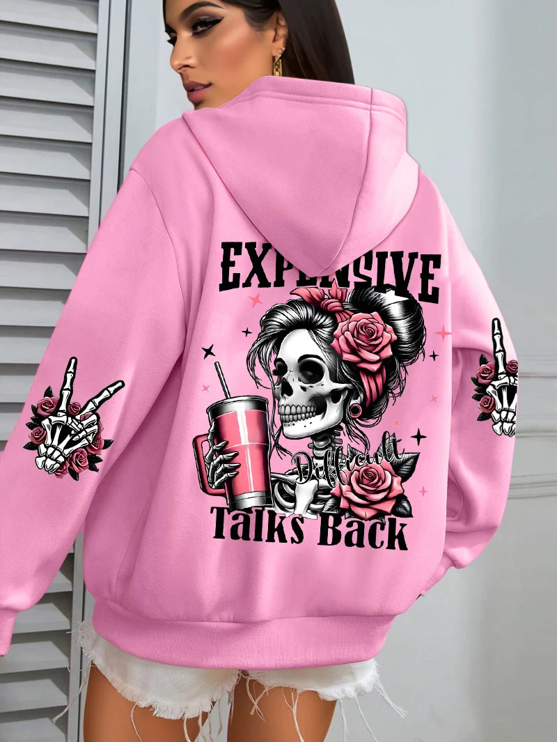 Women's Graphic Hoodie - Funny Printed Pullover