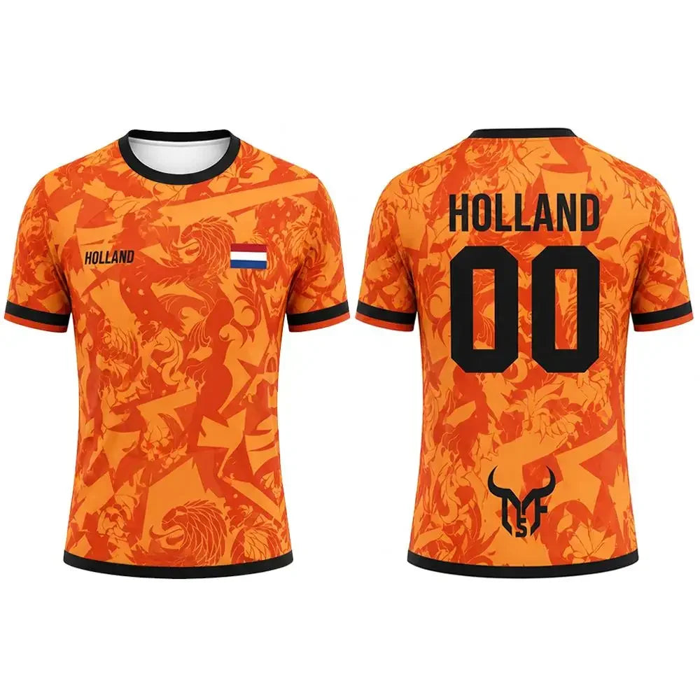 Short sleeve Netherlands-inspired sports fan top