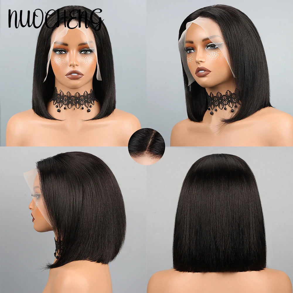 brazilian human hair bob wig 13x4 lace frontal smooth straight texture
