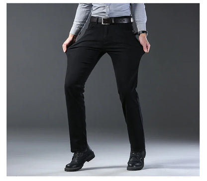 Men's Stretch Straight Leg Jeans for Business Wear