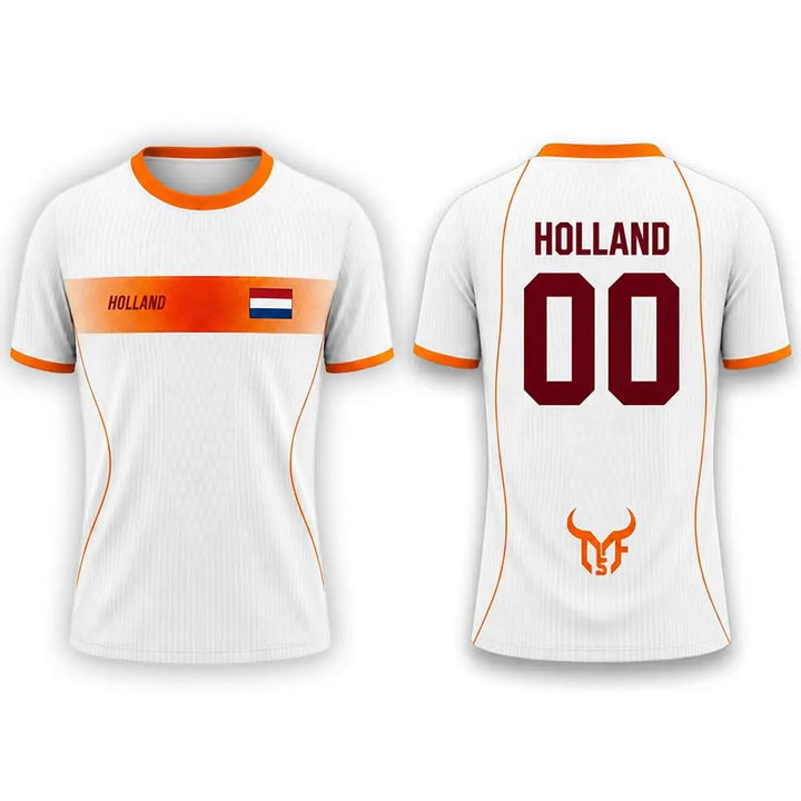 Netherlands Football Jersey 3D Flag Print Quick Dry Tee