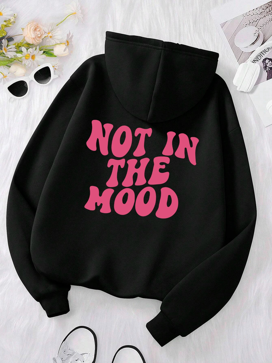 Plus Size “Not in the Mood” Hoodie – Cozy Fit