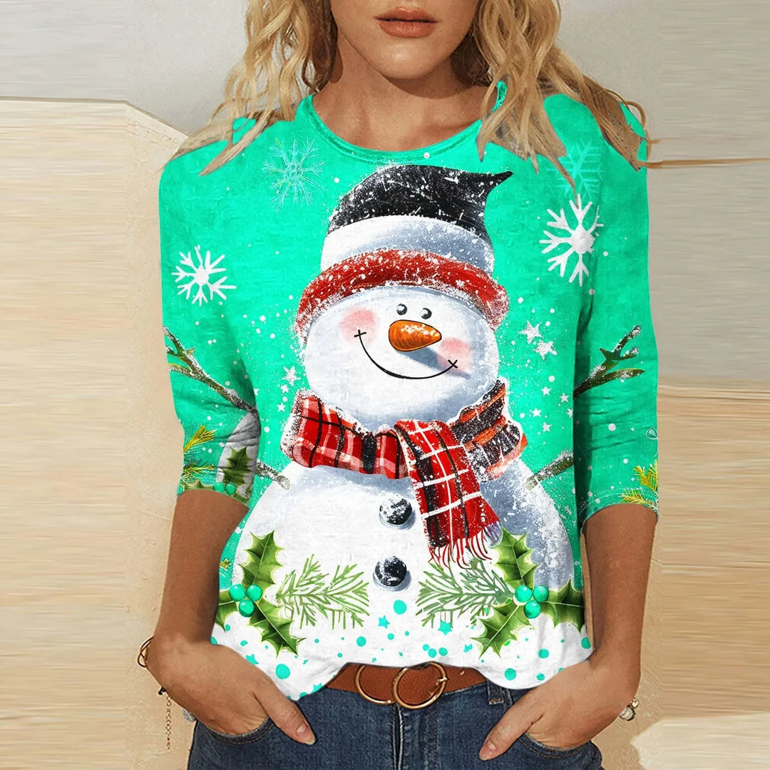 cute womens christmas snowman t shirt family matching style with child snowman tees for holiday photos