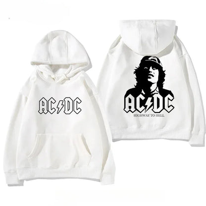Men's AC/DC Retro Fleece Hoodie for Autumn Winter