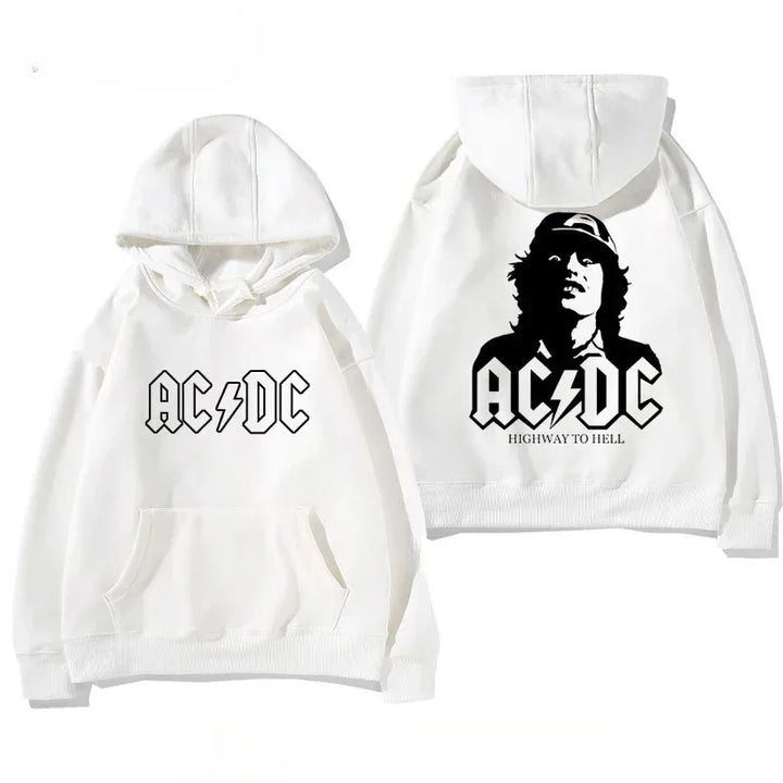 Men's AC/DC Retro Fleece Hoodie for Autumn Winter