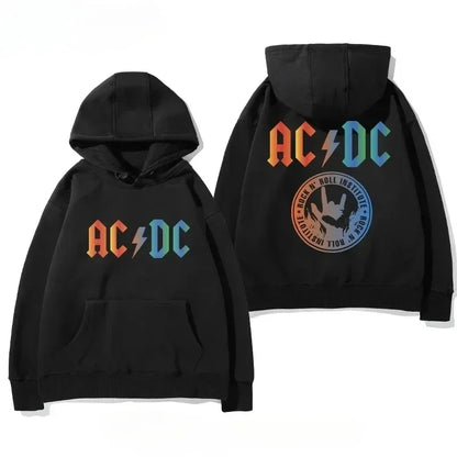 Men's AC/DC Retro Fleece Hoodie for Autumn Winter
