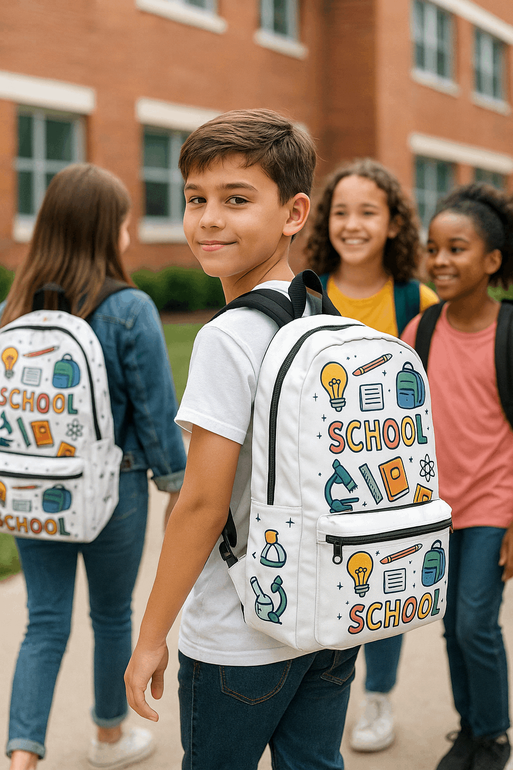 Student book bag with padded straps and organized compartments for school essentials

