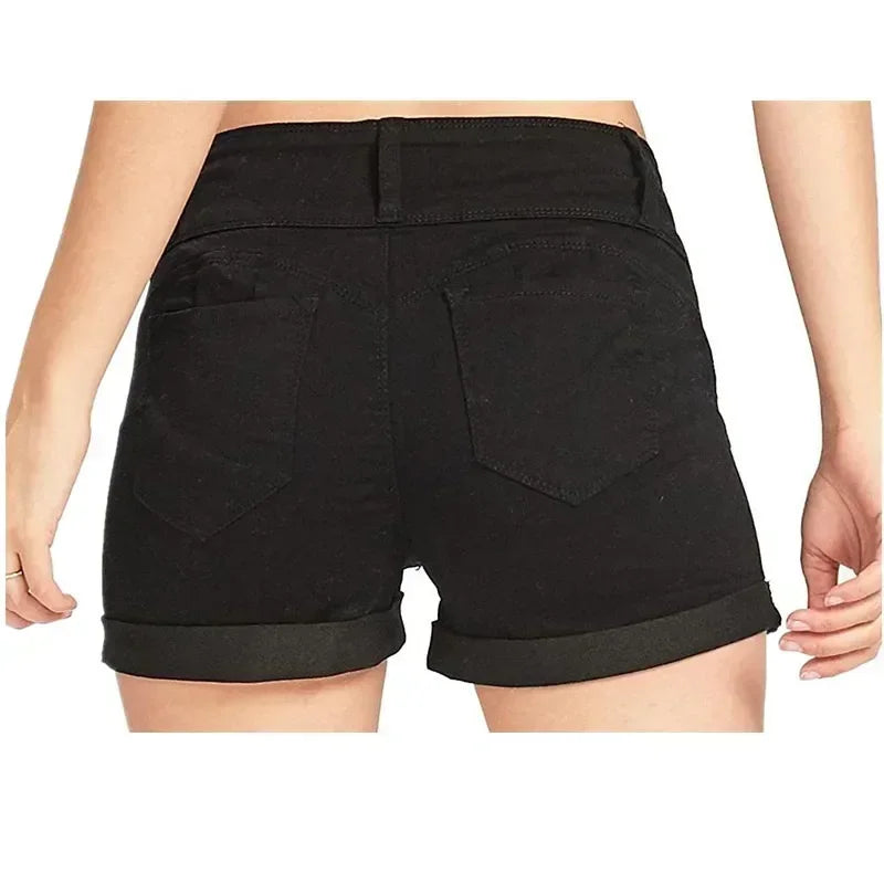 Women's High Waisted Denim Shorts – Stretch Comfort