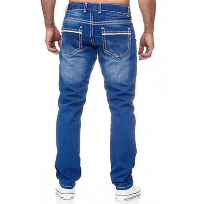 baggy jeans mens vintage washed denim trousers straight leg cut with mid-rise waist for effortless streetwear looks
