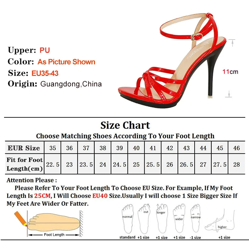 Cross-tied Black Women’s Sandals – 11 cm Heels