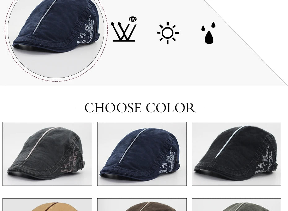 Men Beret – Adjustable Cotton Driver Cap Comfort