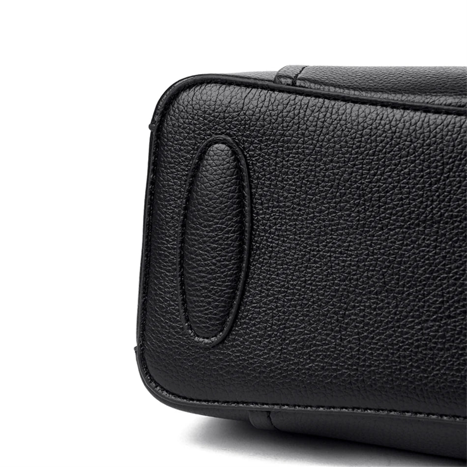 Vegan Leather Tote Bag - 3-Layer Zip, Roomy & Chic Days