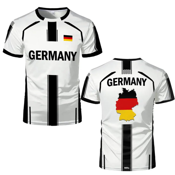 German Football Jersey Flag Map Quick Dry Sport T-Shirt