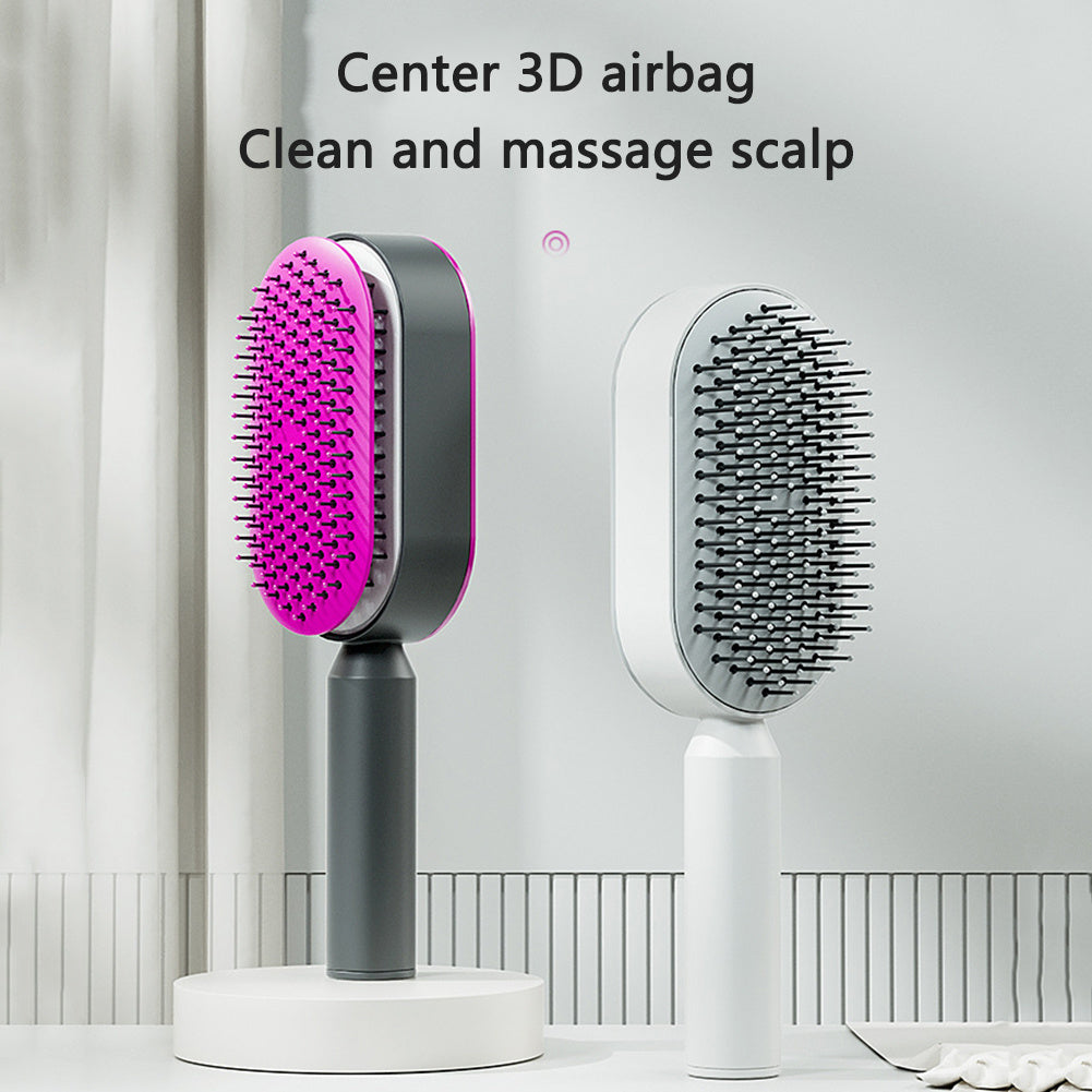 Self Cleaning Hair Brush – Wall-mounted storage set for tidy bathrooms