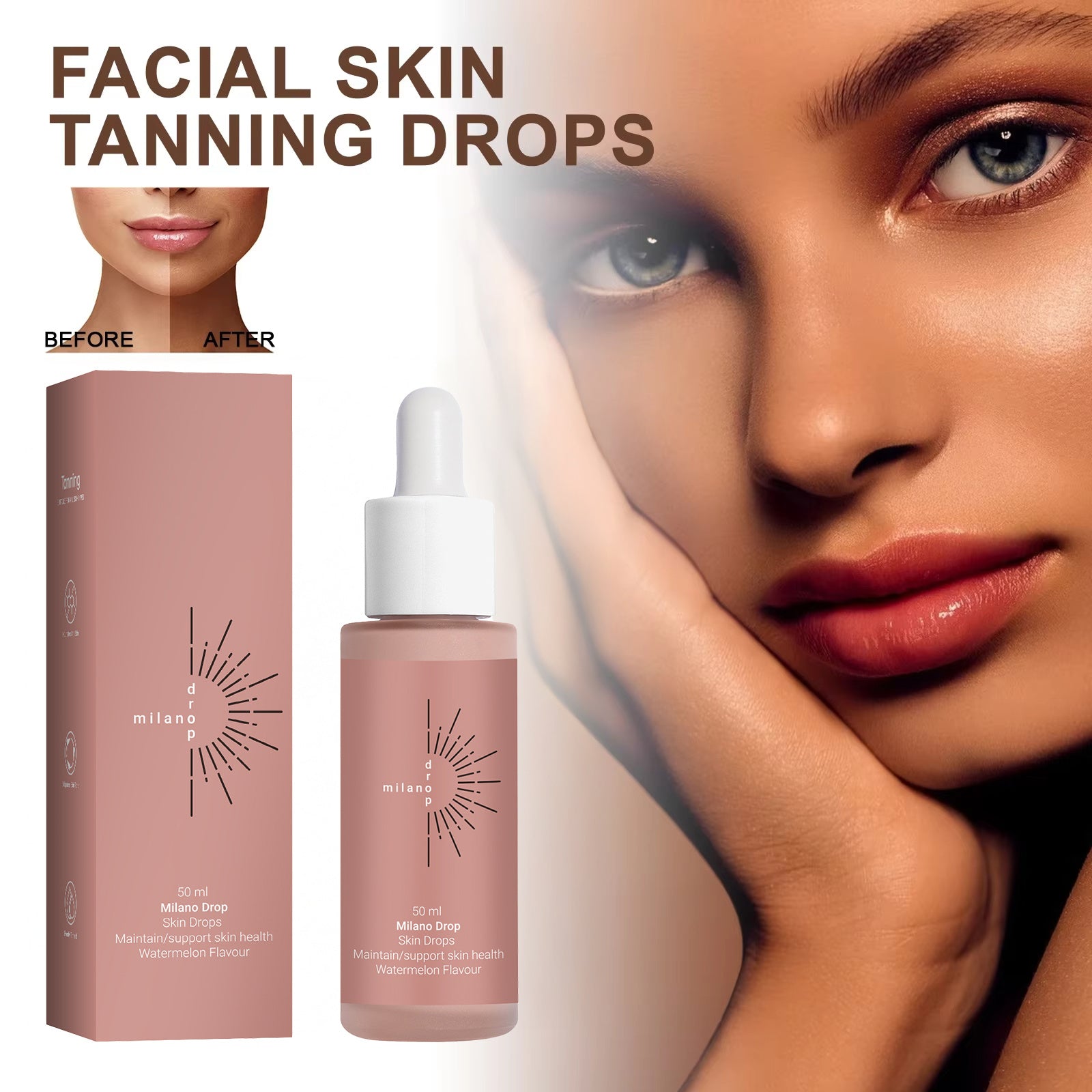 Self Tanning Serum – 50ml bottle, hydrating formula for a sun-kissed finish