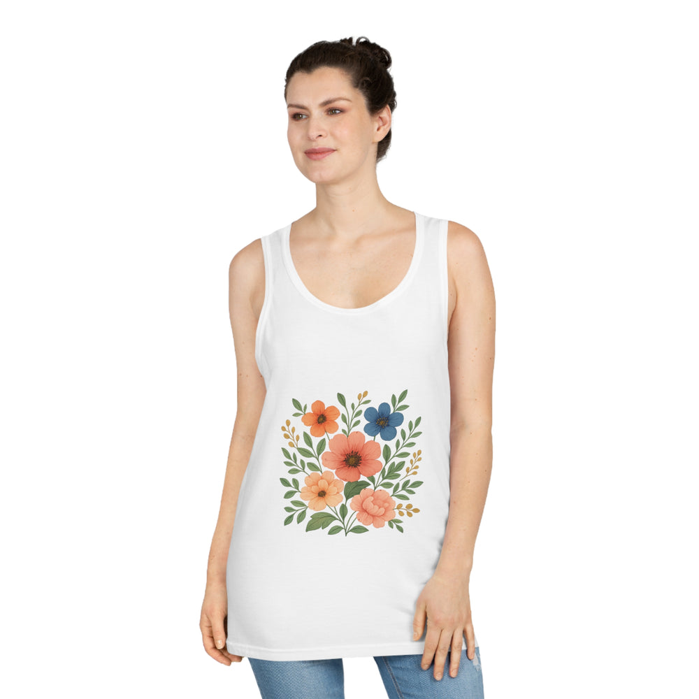 Semi-Fitted Tank Top with Elegant Print

