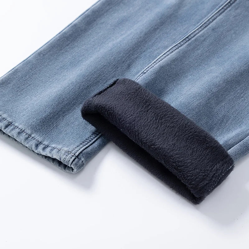 Men's Fleece Lined Jeans - Warm Winter Office Smart Fit