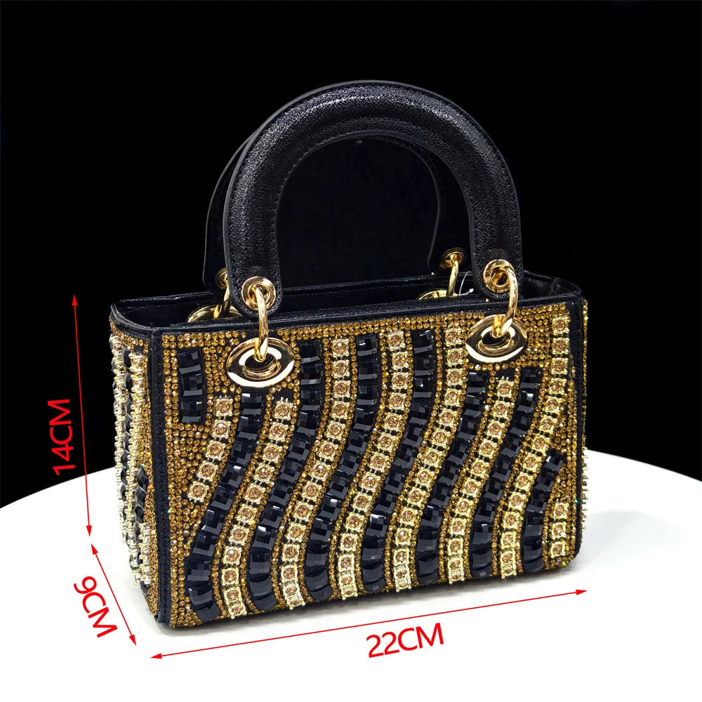 Fuchsia Rhinestone Heels & Bag Set – Party Ready Bling