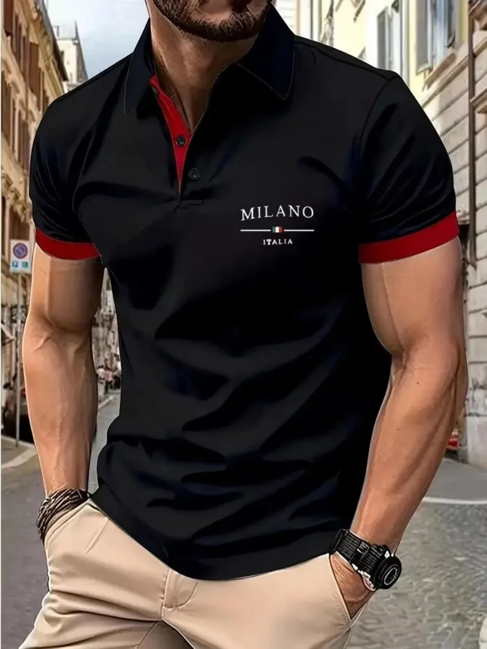 Men's polo shirt comfortable daily wear look