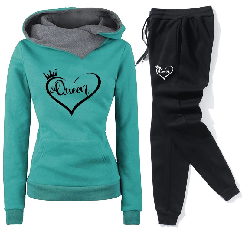 women's tracksuit set sleeve and cuff detail on hoodie, warm layering piece for autumn winter outfits
