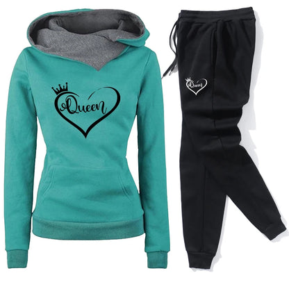 women's tracksuit set sleeve and cuff detail on hoodie, warm layering piece for autumn winter outfits
