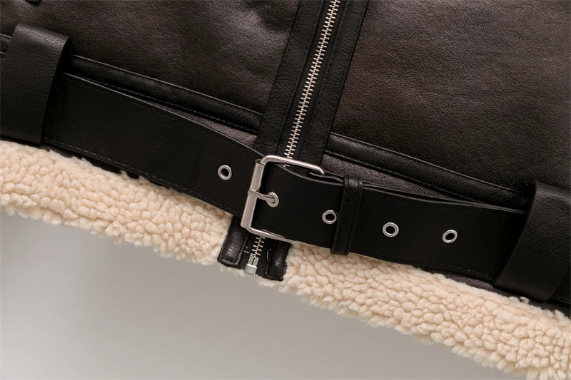 Faux Fur Coat Women - Belted Vintage Longline Fit Cozy!