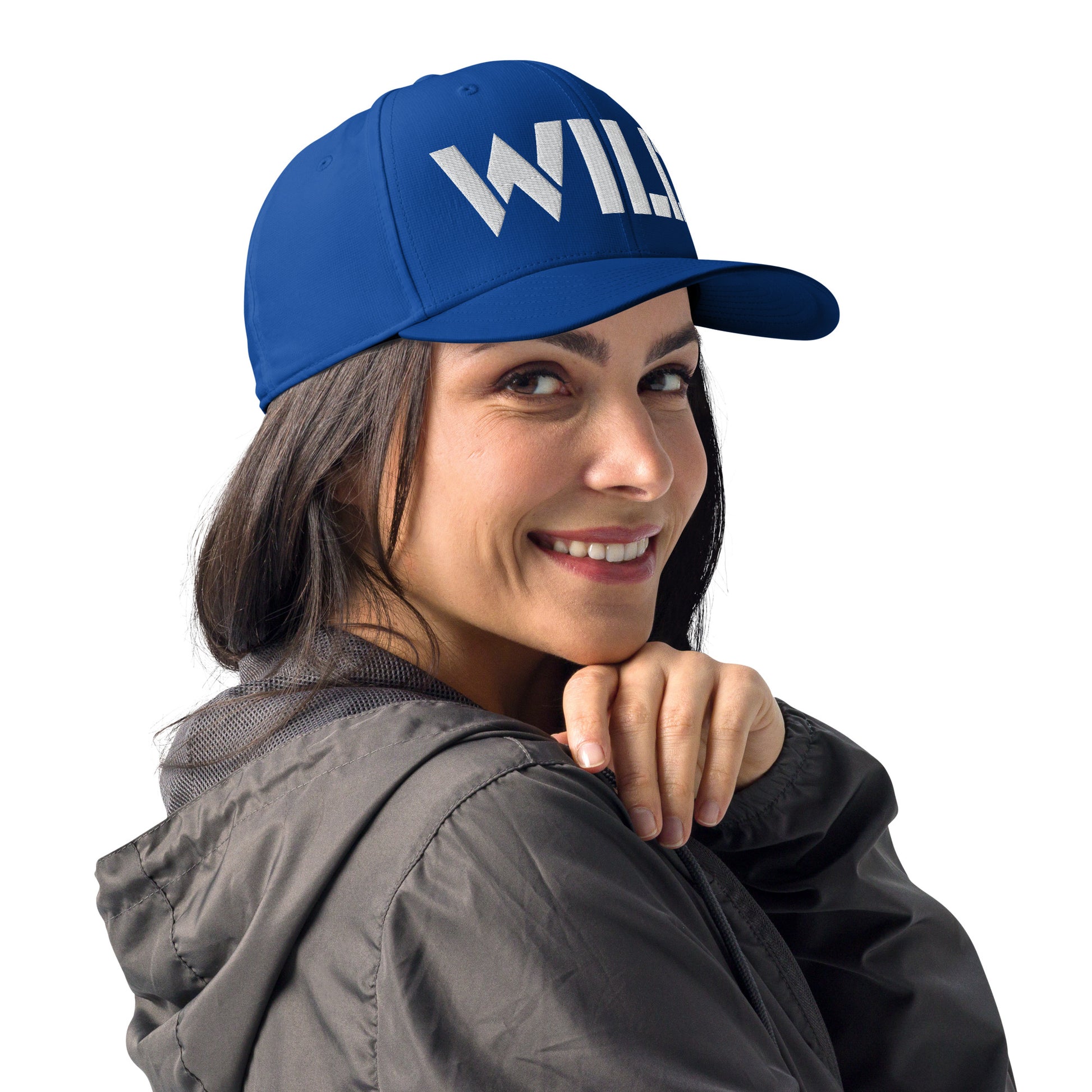 Side profile showcasing the moisture-management sweatband and pre-curved visor of the Adidas performance cap.


