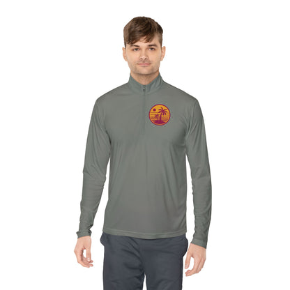 Side view of dropped-shoulder relaxed fit on the cozy fall crewneck

