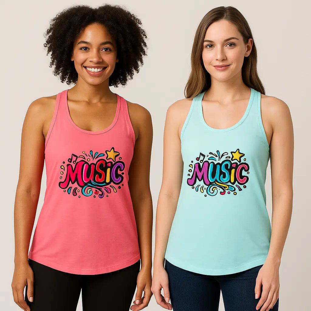 Side view of racerback tank showing seamless fit

