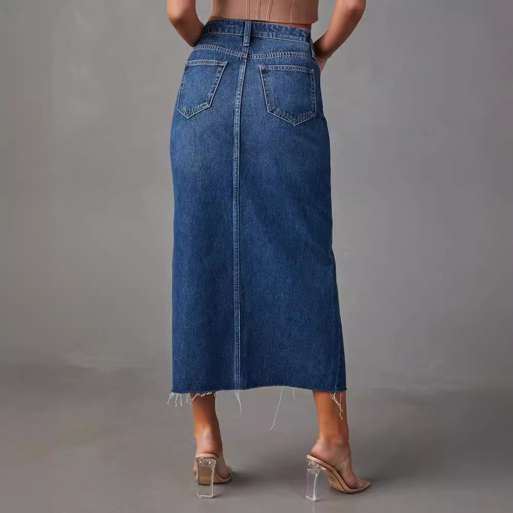 Slimming Denim Skirt – Cotton Comfort, Smooth Lines, S–XXL