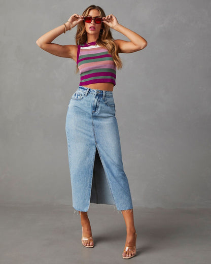 Slimming Denim Skirt – High-Waist A-Line that Flatters Every Day