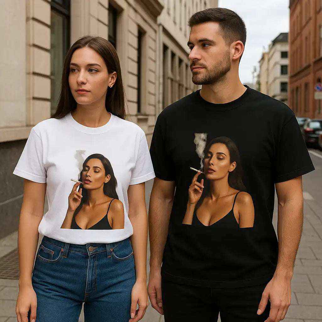Smoke & Chill Cotton Tee – Hipster Vibe, Gift-Ready
