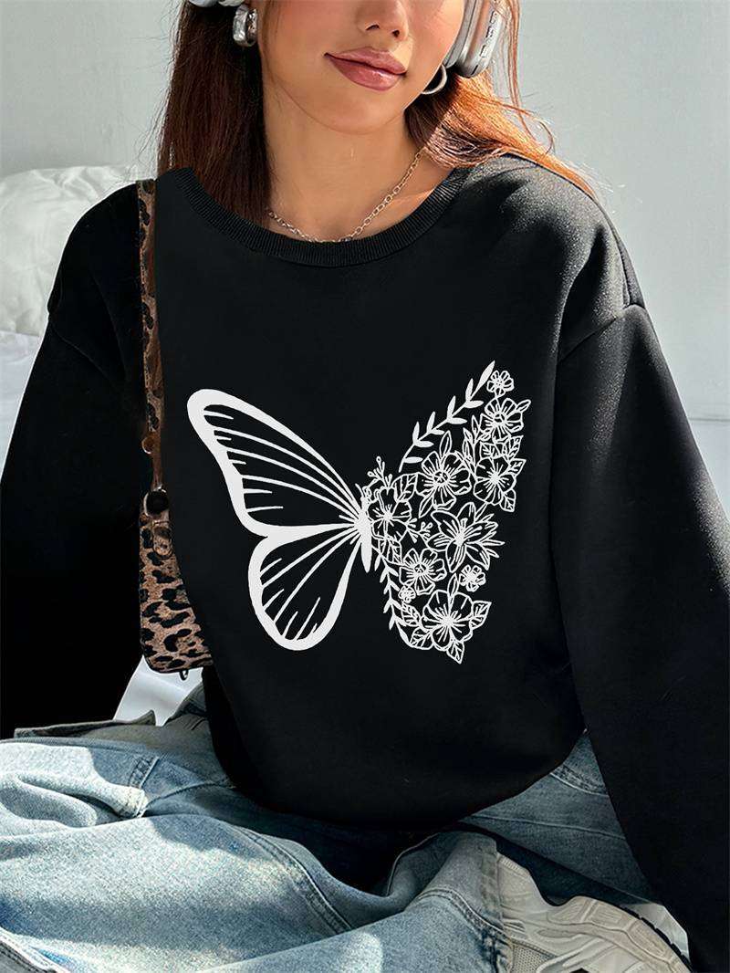 Crew neck pullover sweatshirt ideal for women’s wardrobes

