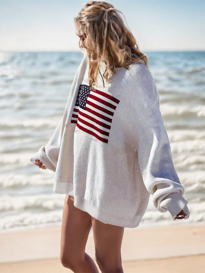 Soft Polyester USA Flag Sweater – Easy Everyday Look


