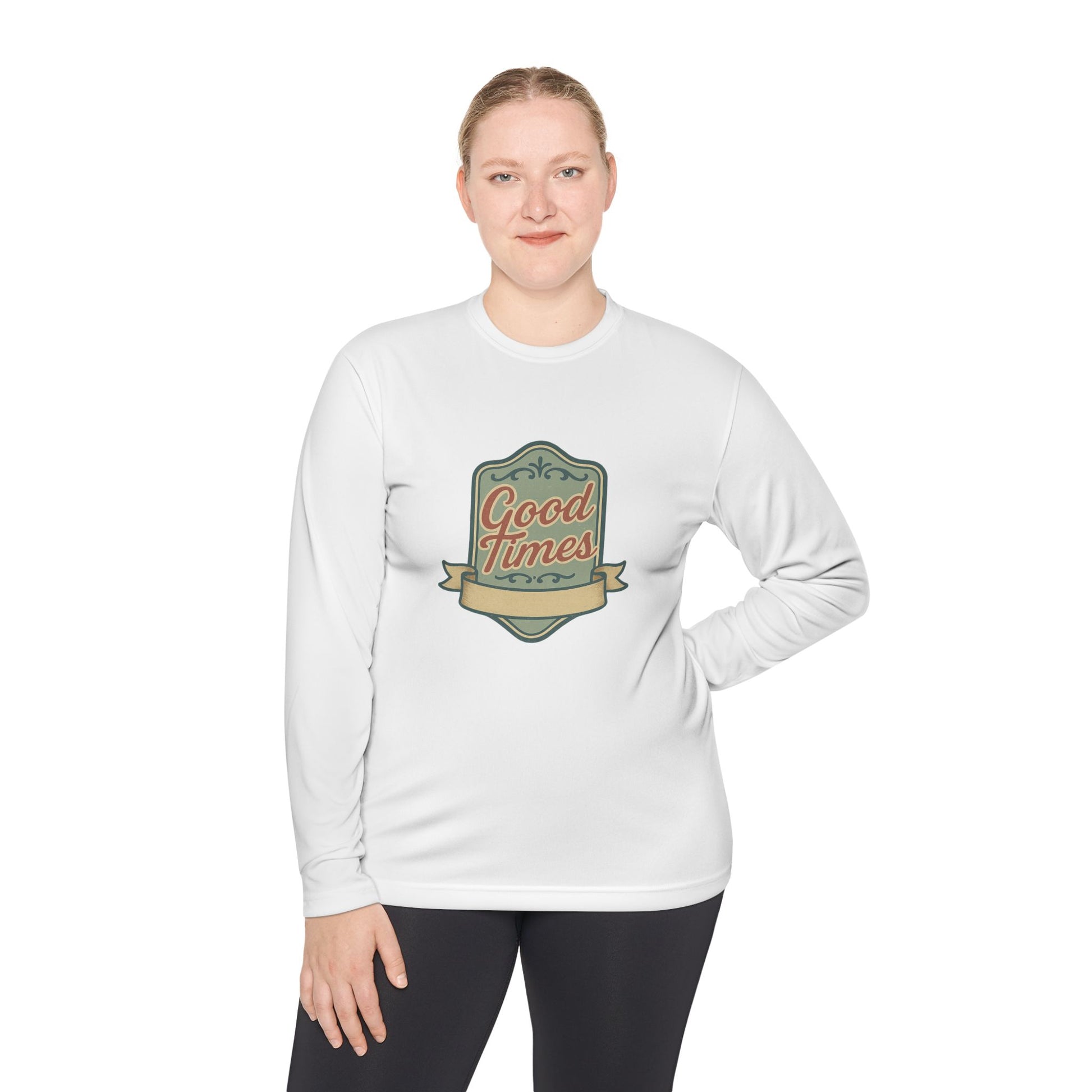 Soft athletic-fit long sleeve tees for him and her

