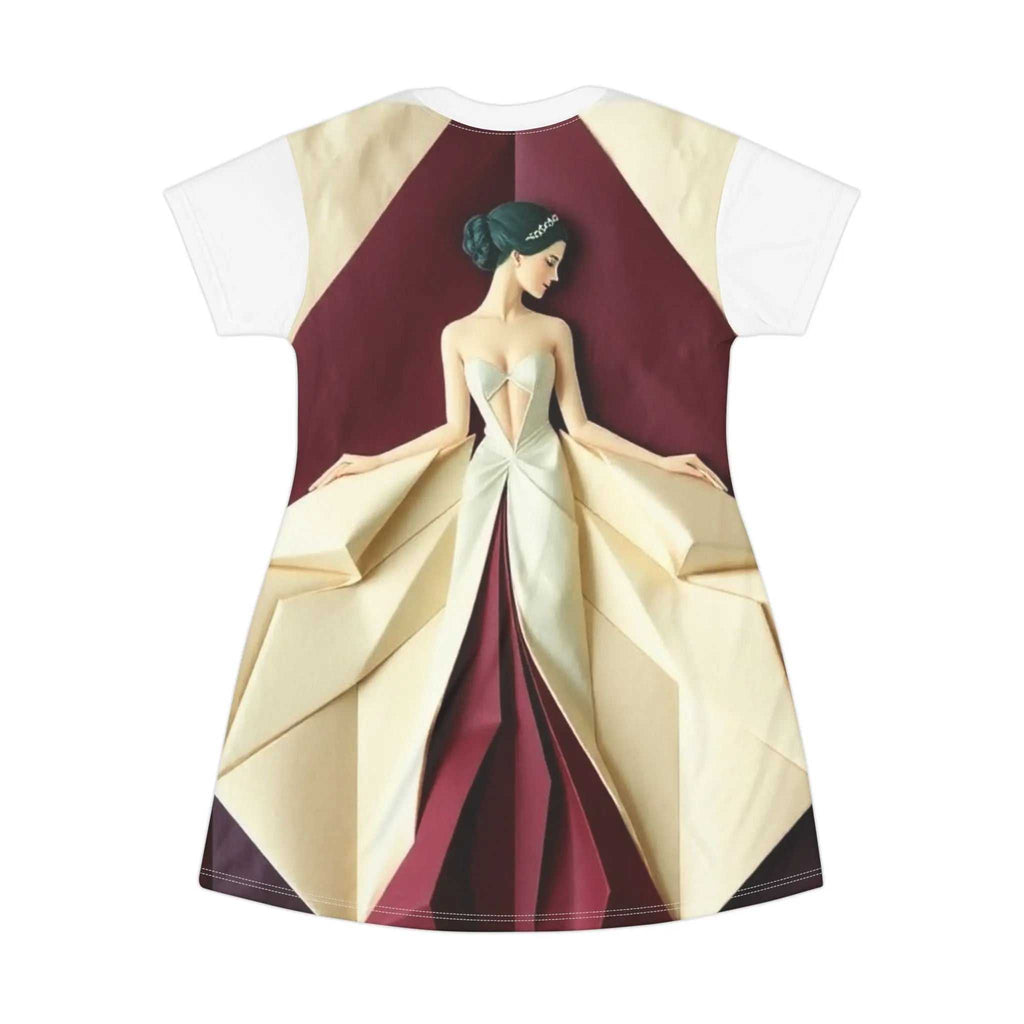 Elegant T-Shirt Dress with Artistic Print – Lightweight Luxury www.PrintOne1.com